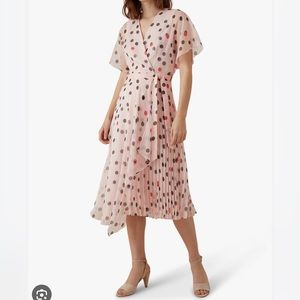Karen Millen Royal Ascot Spotted Light Pink Dress Size 4